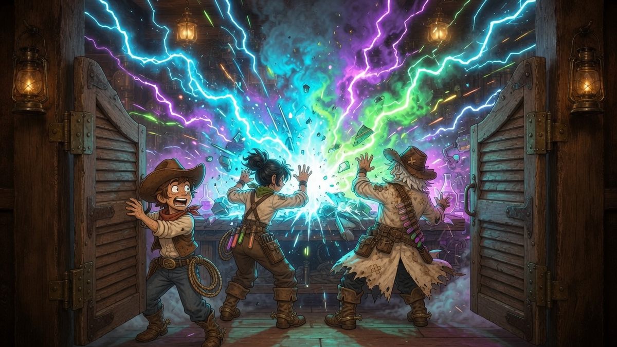 Boom — explosive knockout in the saloon.